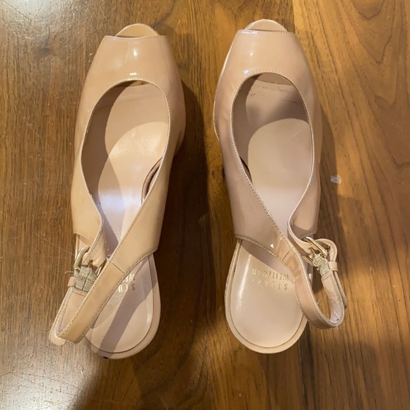 Patent Leather Stuart Weitzman Nude Wedges